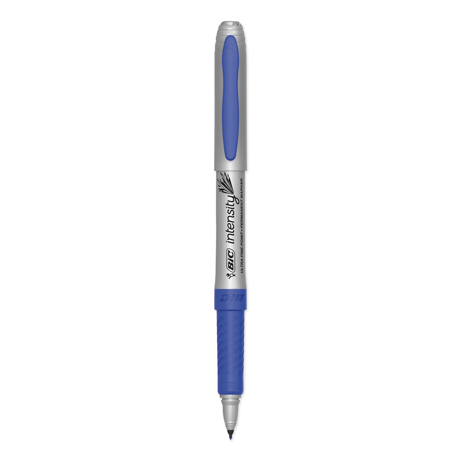 BIC Intensity Ultra Fine Tip Permanent Marker, Extra-Fine Needle Tip, Deep Sea Blue, Dozen (GPMU11BE)