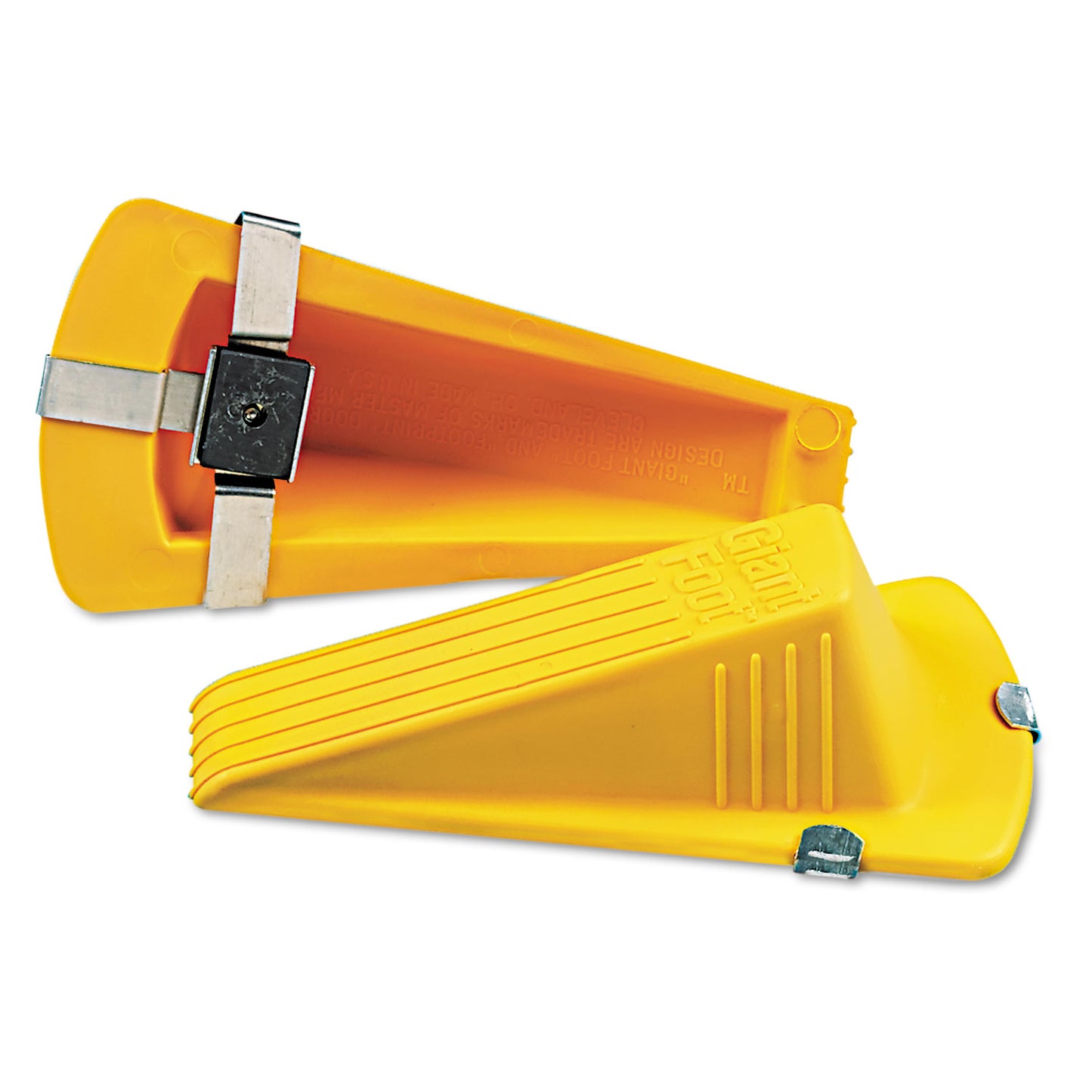 Master Caster Giant Foot Magnetic Doorstop, No-Slip Rubber Wedge, 3.5w x 6.75d x 2h, Yellow (00967)