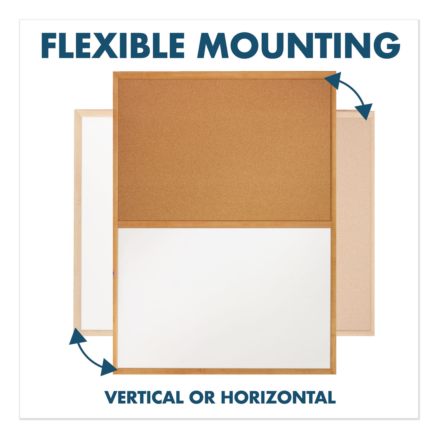 Quartet Bulletin/Dry-Erase Board, Melamine/Cork, 36 x 24, Brown/White Surface, Oak Finish Frame (S553)