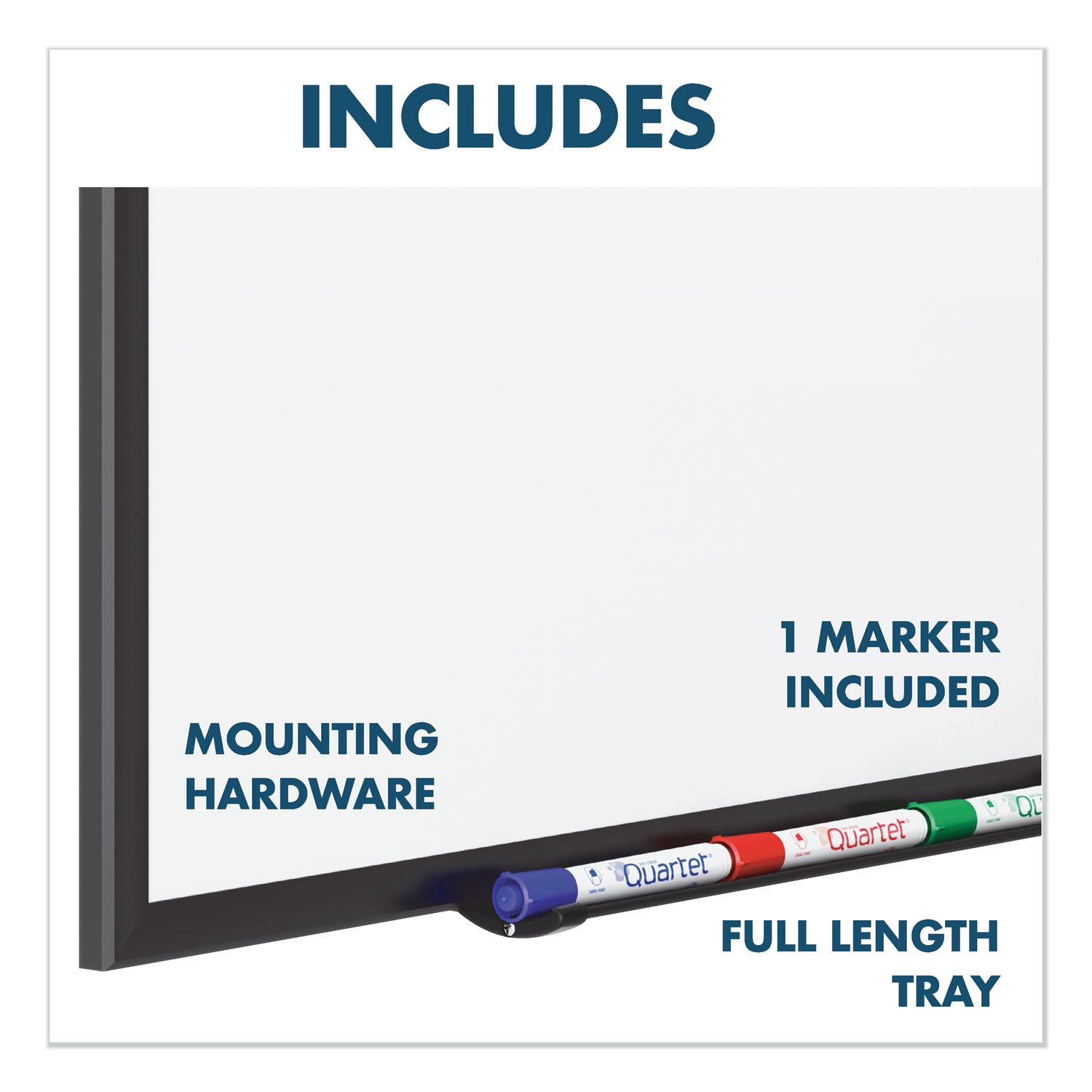 Quartet Classic Series Porcelain Magnetic Dry Erase Board, 36 x 24, White Surface, Black Aluminum Frame (2543B)