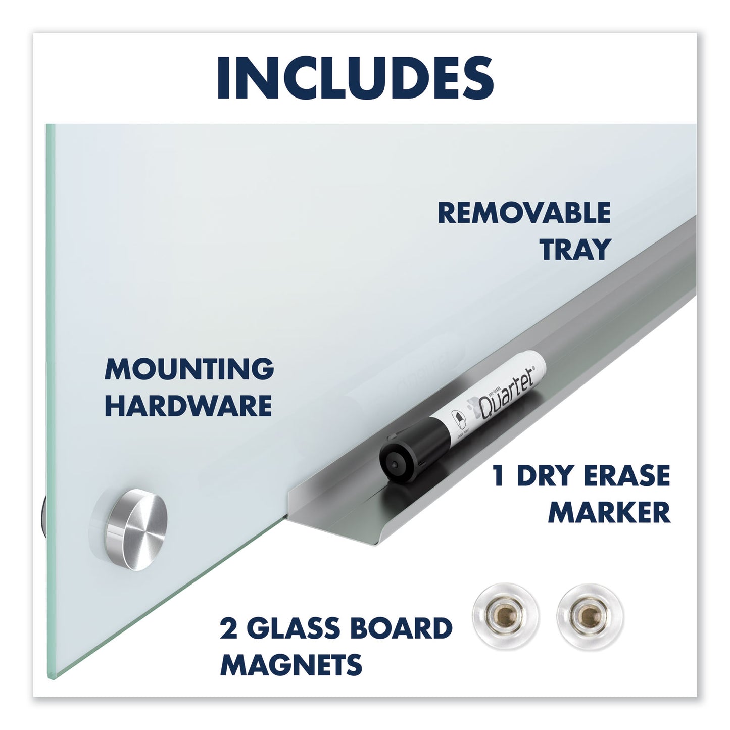 Quartet Infinity Glass Marker Board, 24 x 18, White Surface (G2418W)