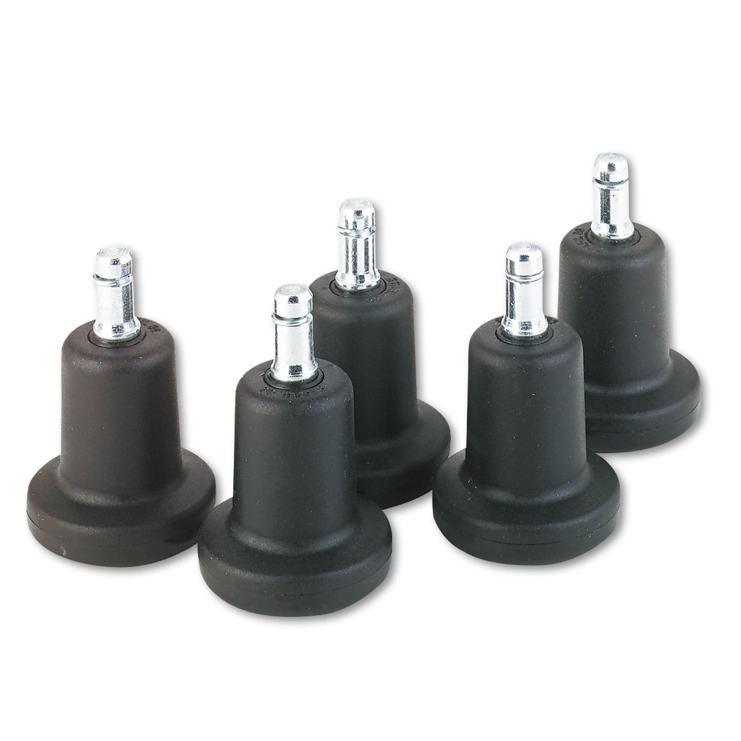 Master Caster High Profile Bell Glides, Grip Ring Type B Stem, 2.19" x 2.31" Glide, Matte Black, 5/Set (70175)