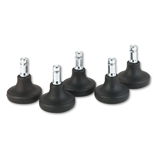 Master Caster Low Profile Bell Glides, Grip Ring Type B Stem, 2" x 1.38" Glide, Matte Black, 5/Set (70178)