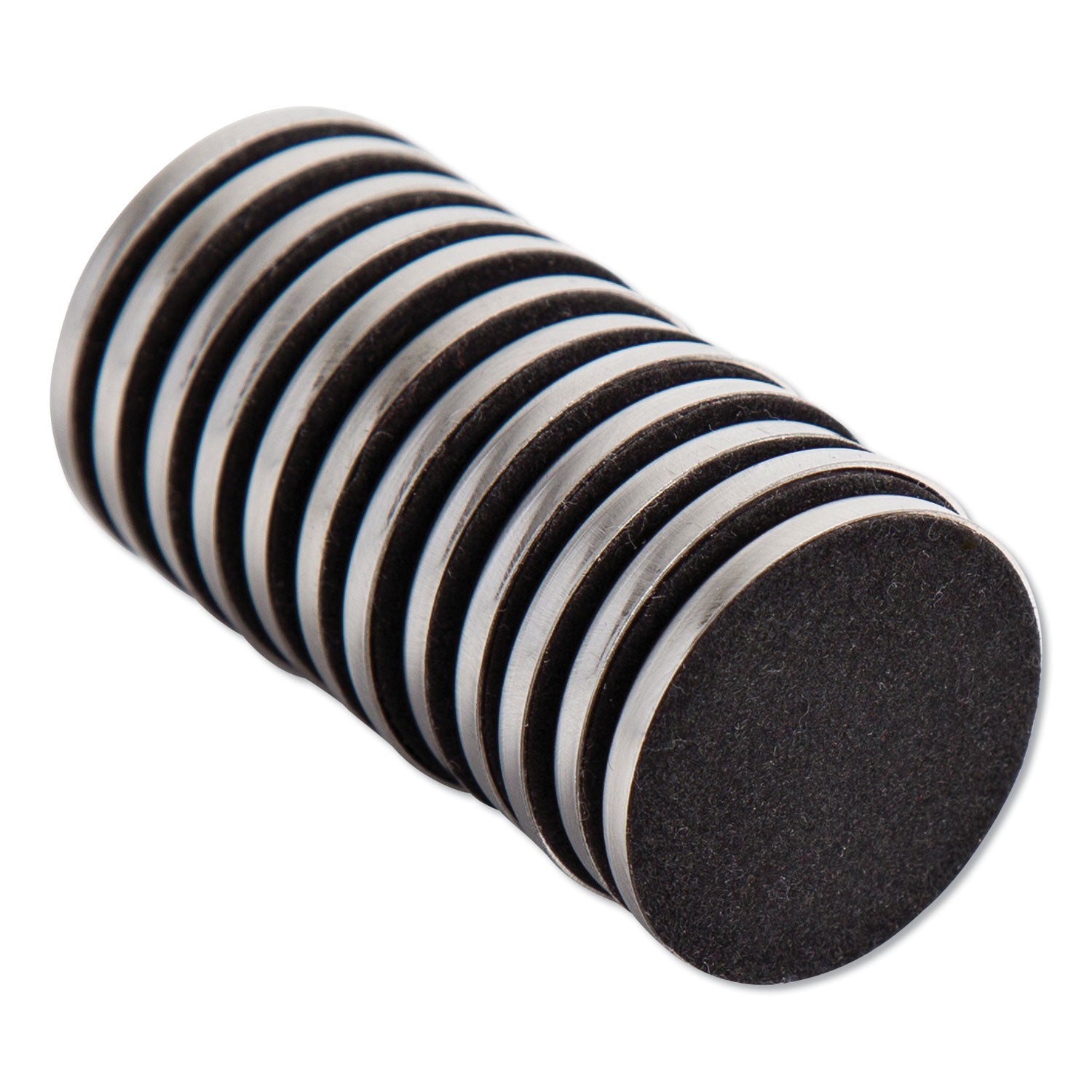 U Brands High Energy Magnets, Circle, Silver, 1.25" Diameter, 12/Pack (2911U0012)