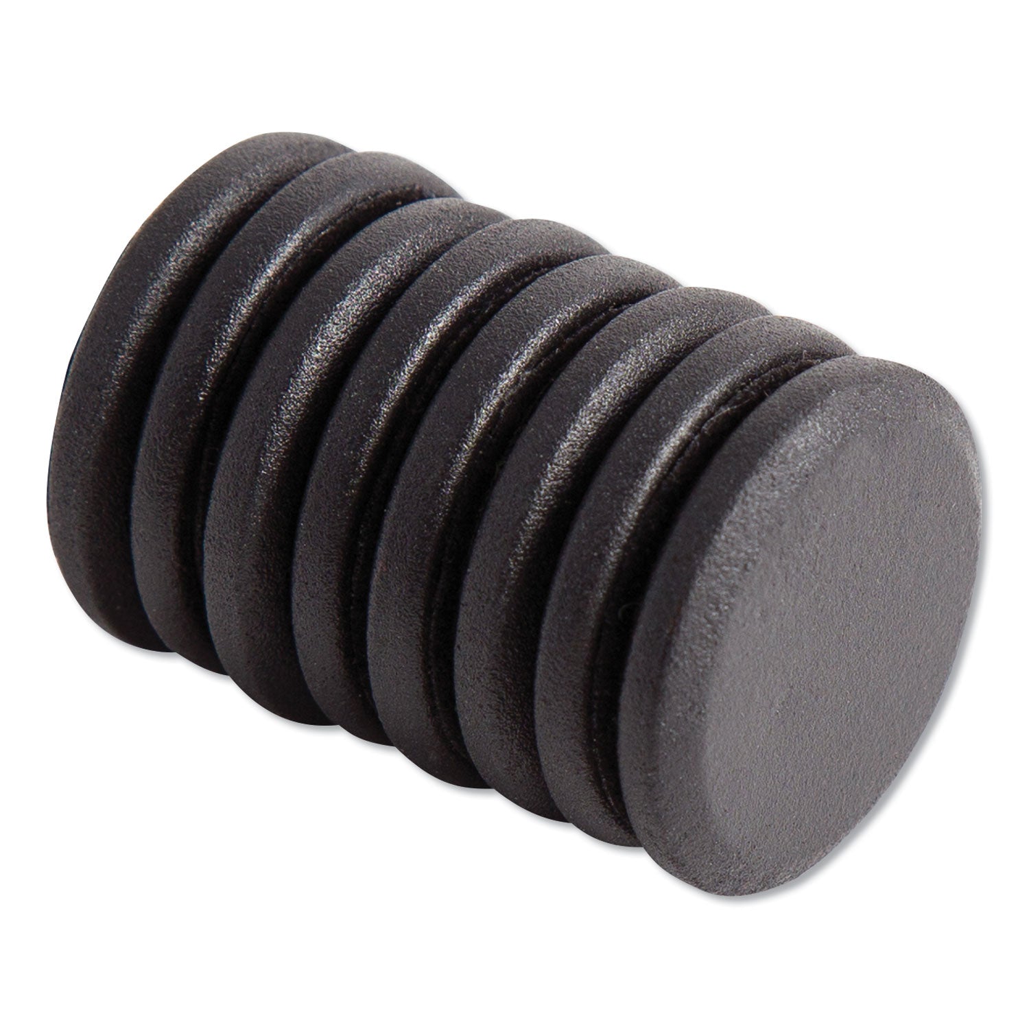U Brands High Energy Magnets, Circle, Black, 1.25" Diameter, 8/Pack (3021U0012)