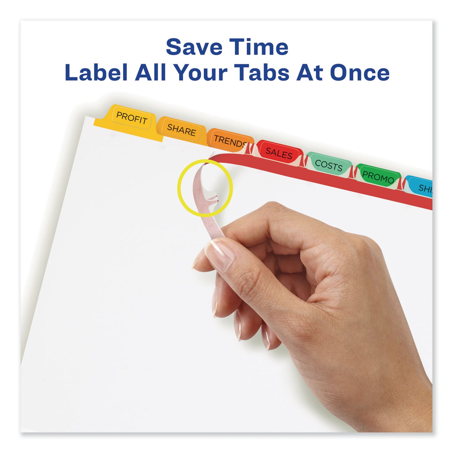 Avery Print and Apply Index Maker Clear Label Dividers, 8-Tab, Color Tabs, 11 x 8.5, White, Traditional Color Tabs, 1 Set (11407)