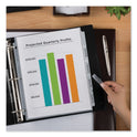 Avery Print and Apply Index Maker Clear Label Sheet Protector Dividers with White Tabs, 5-Tab, 11 x 8.5, White, 1 Set (75500)