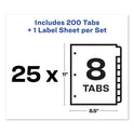 Avery Print and Apply Index Maker Clear Label Dividers, 8-Tab, Color Tabs, 11 x 8.5, White, Traditional Color Tabs, 25 Sets (11424)