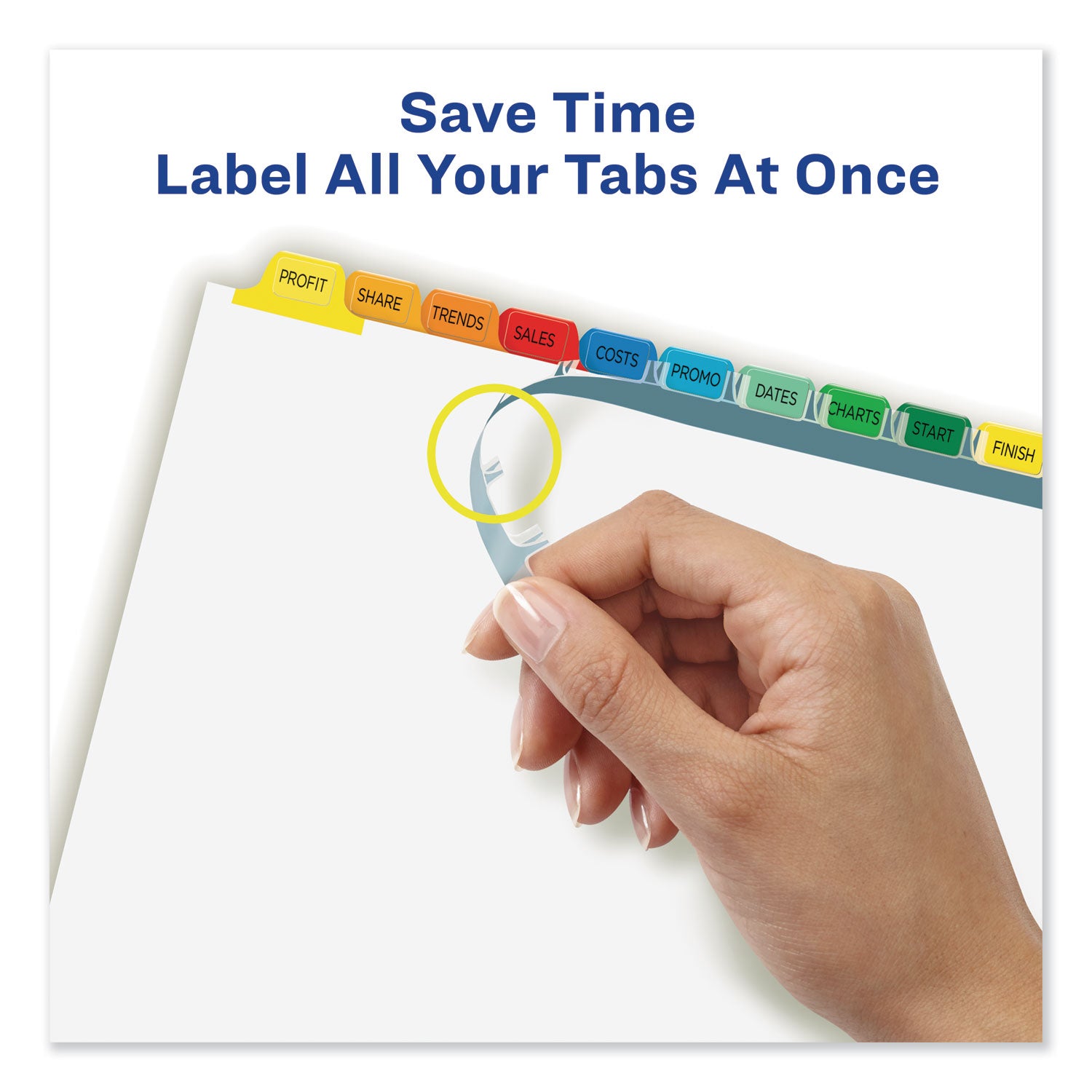 Avery Print and Apply Index Maker Clear Label Dividers, 12-Tab, Color Tabs, 11 x 8.5, White, 5 Sets (11405)