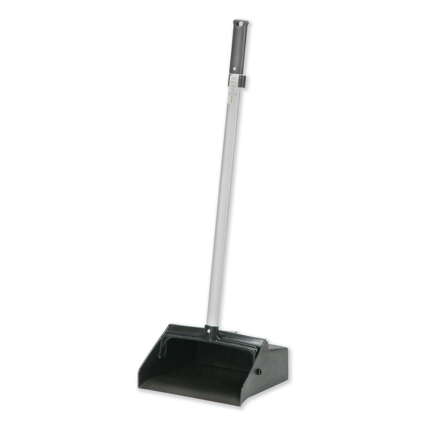 AbilityOne 7290014606663, SKILCRAFT Lobby Dustpan, 12 x 11 Hopper, 32" Aluminum Handle, Black/Silver