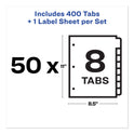 Avery Print and Apply Index Maker Clear Label Dividers, 8-Tab, 11 x 8.5, White, 50 Sets (11557)