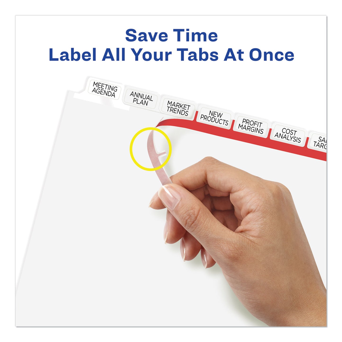 Avery Print and Apply Index Maker Clear Label Dividers, Big Tab, 8-Tab, 11 x 8.5, White, 5 Sets (11493)