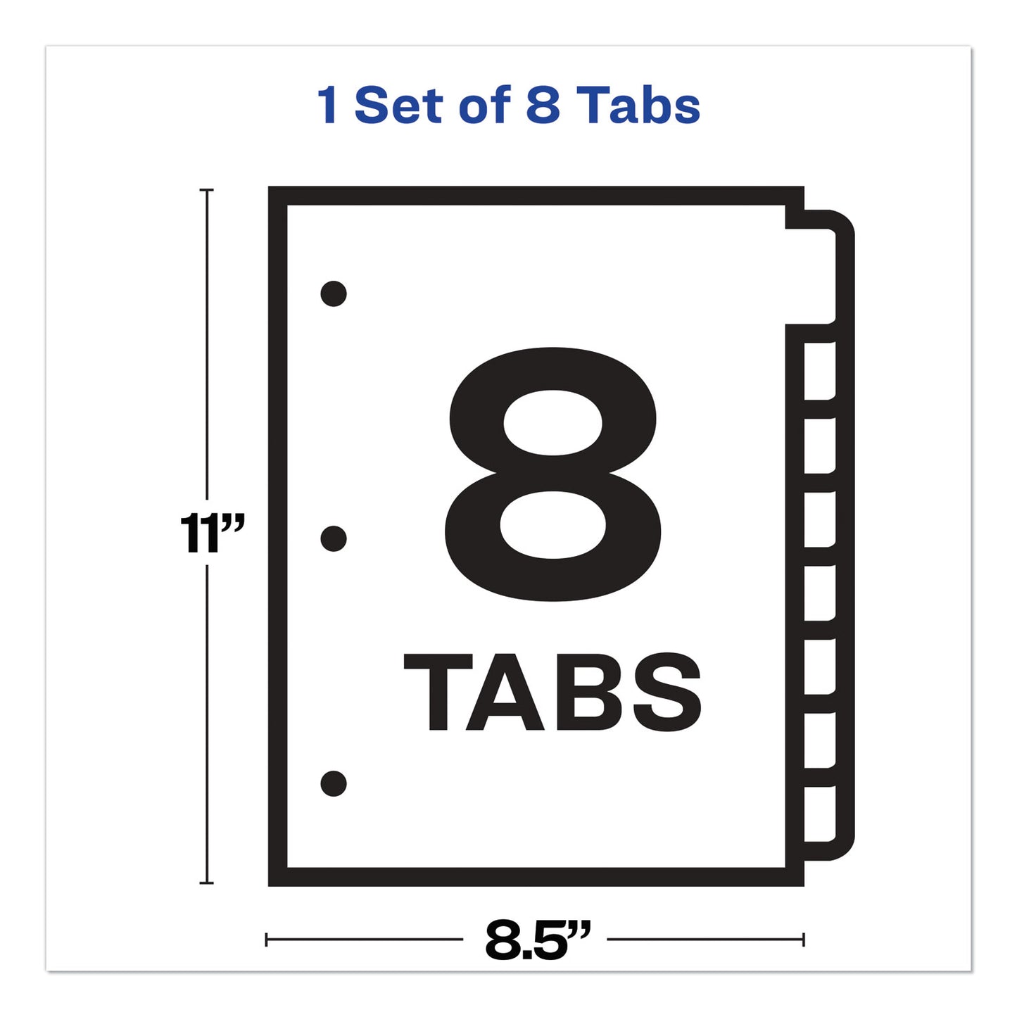 Avery Print and Apply Index Maker Clear Label Plastic Dividers w/Printable Label Strip, 8-Tab, 11 x 8.5, Frosted Clear Tabs, 1 Set (11450)