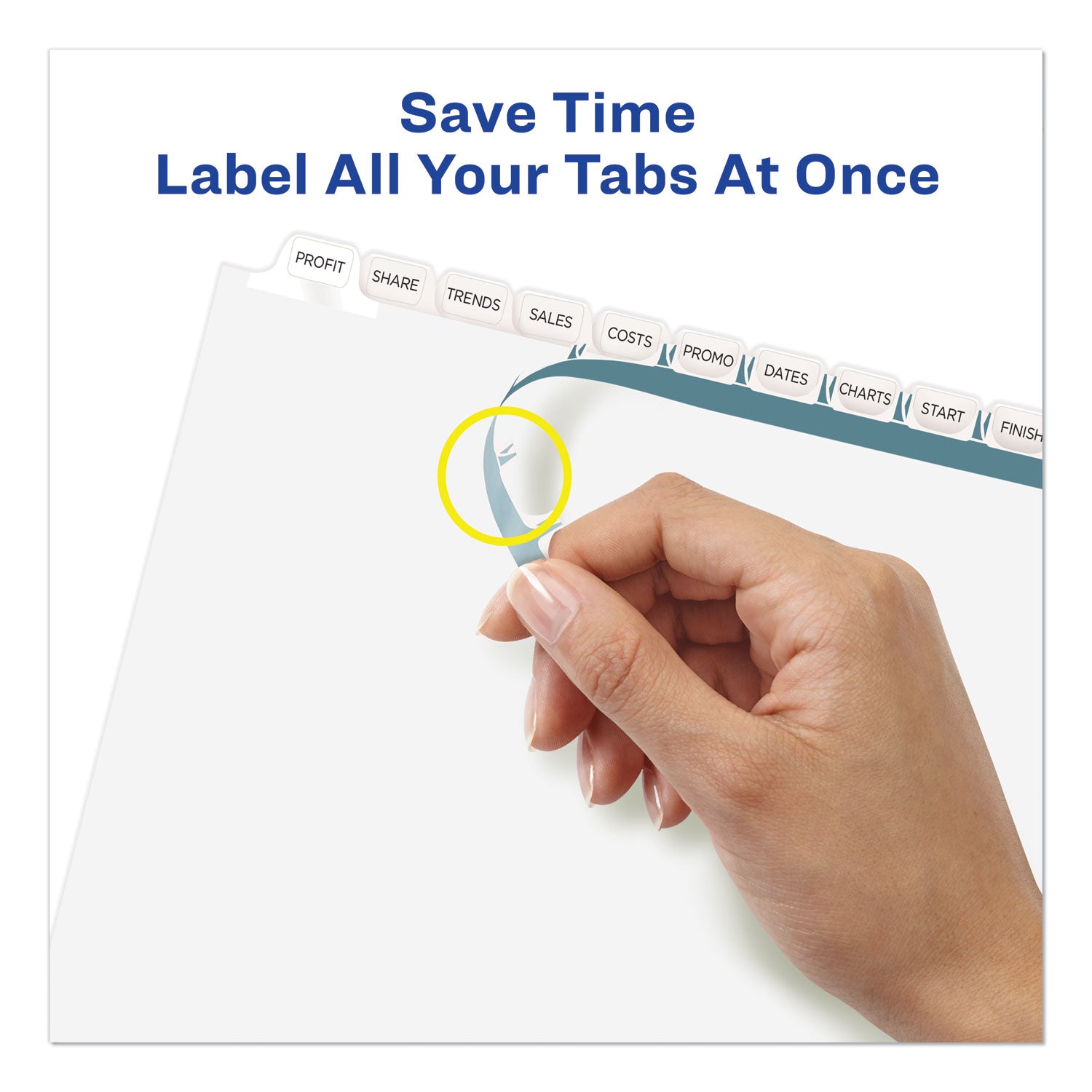 Avery Print and Apply Index Maker Clear Label Dividers, 12-Tab, White Tabs, 11 x 8.5, White, 5 Sets (11429)