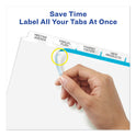 Avery Print and Apply Index Maker Clear Label Dividers, Big Tab, 5-Tab, White Tabs, 11 x 8.5, White, 1 Set (11490)