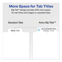 Avery Print and Apply Index Maker Clear Label Dividers, Big Tab, 8-Tab, 11 x 8.5, White, 5 Sets (11493)