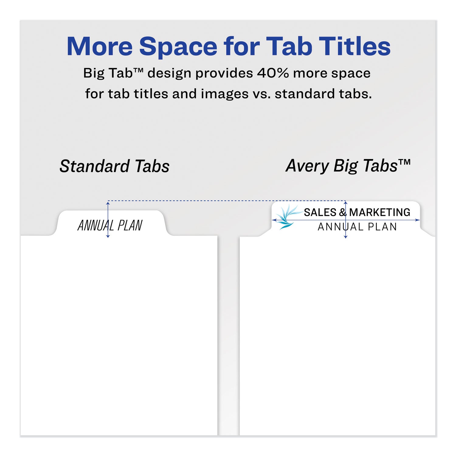 Avery Print and Apply Index Maker Clear Label Dividers, Big Tab, 8-Tab, 11 x 8.5, White, 1 Set (11491)