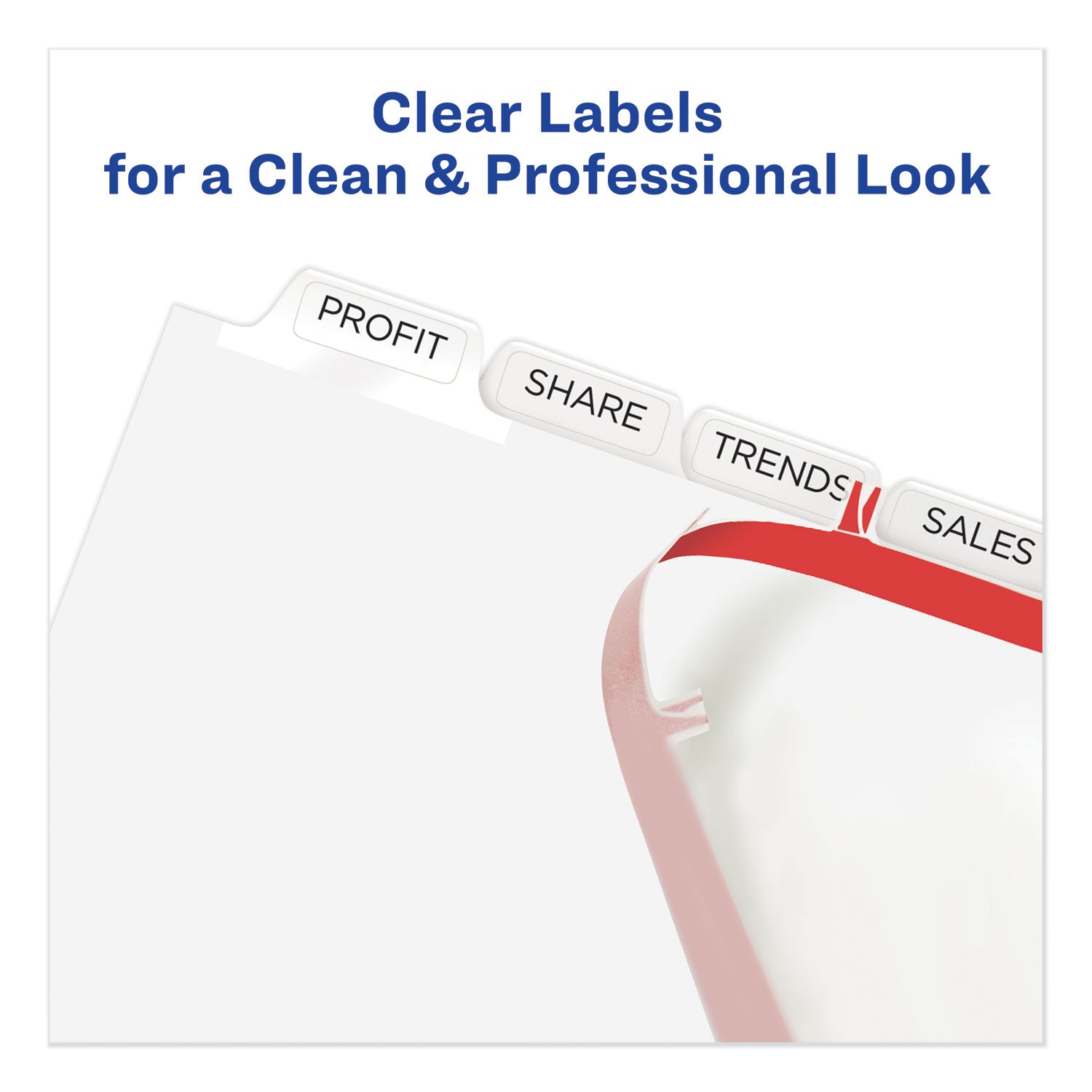 Avery Print and Apply Index Maker Clear Label Unpunched Dividers, 8-Tab, 11 x 8.5, White, 5 Sets (11432)