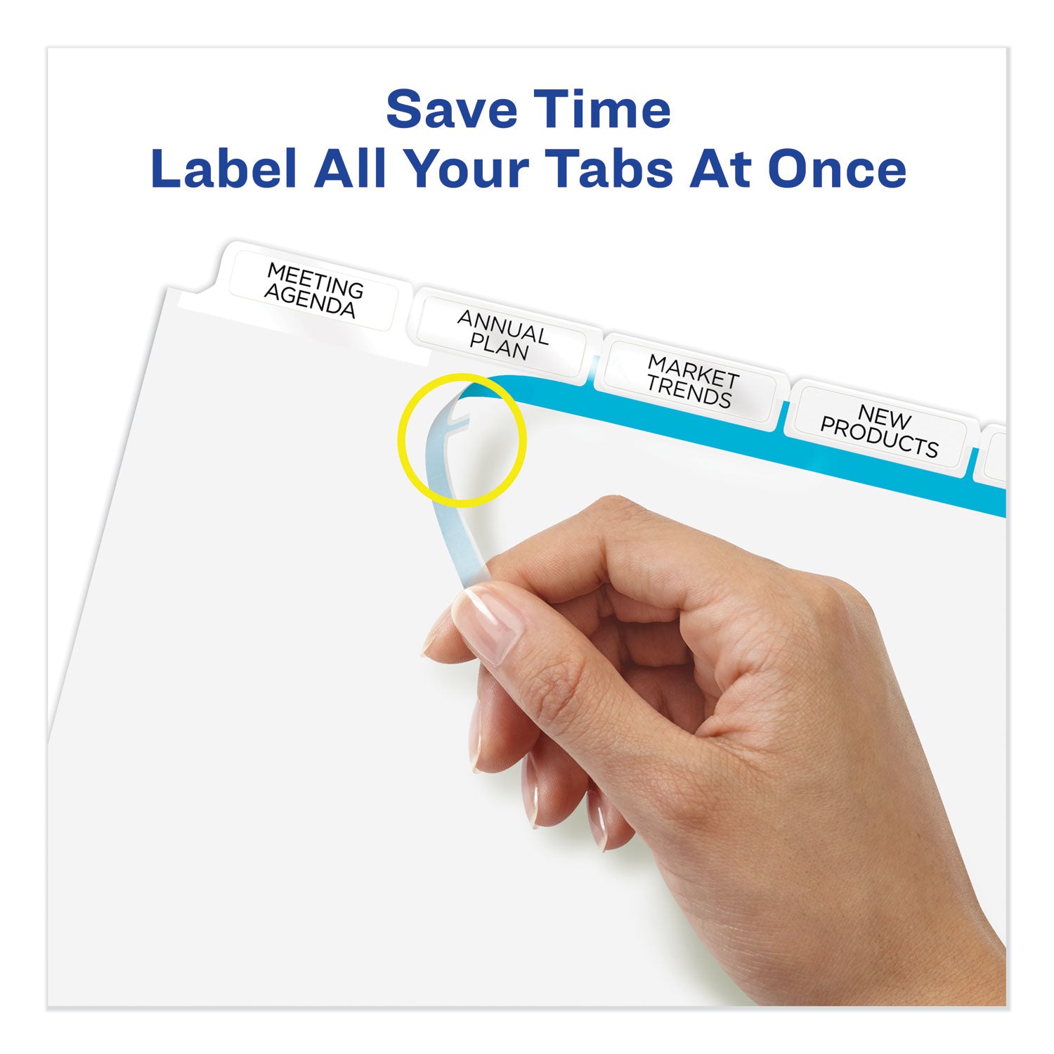 Avery Print and Apply Index Maker Clear Label Dividers, Big Tab, 5-Tab, White Tabs, 11 x 8.5, White, 5 Sets (11492)