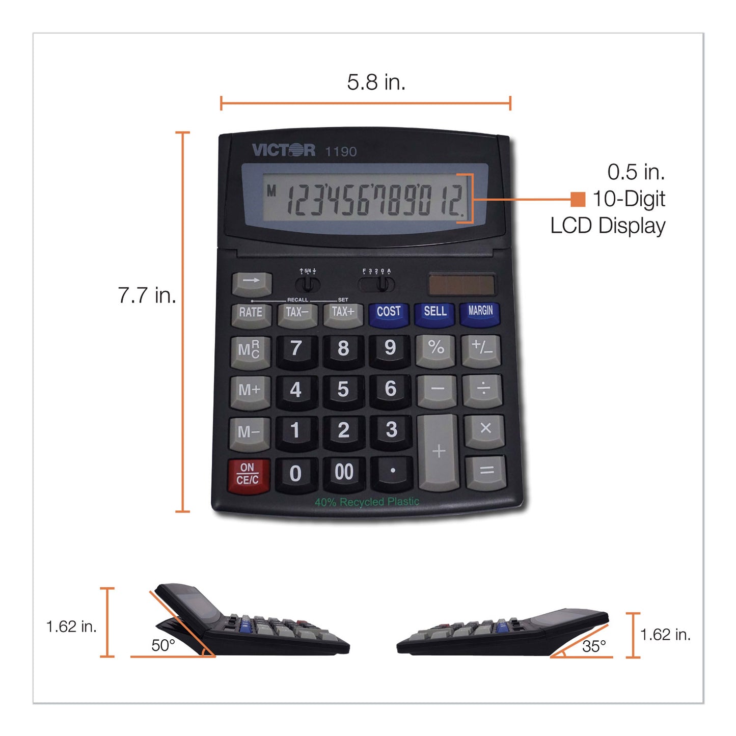 Victor 1190 Executive Desktop Calculator, 12-Digit LCD