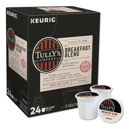 Tully's Coffee Breakfast Blend Coffee K-Cups, 96/Carton (192719CT)