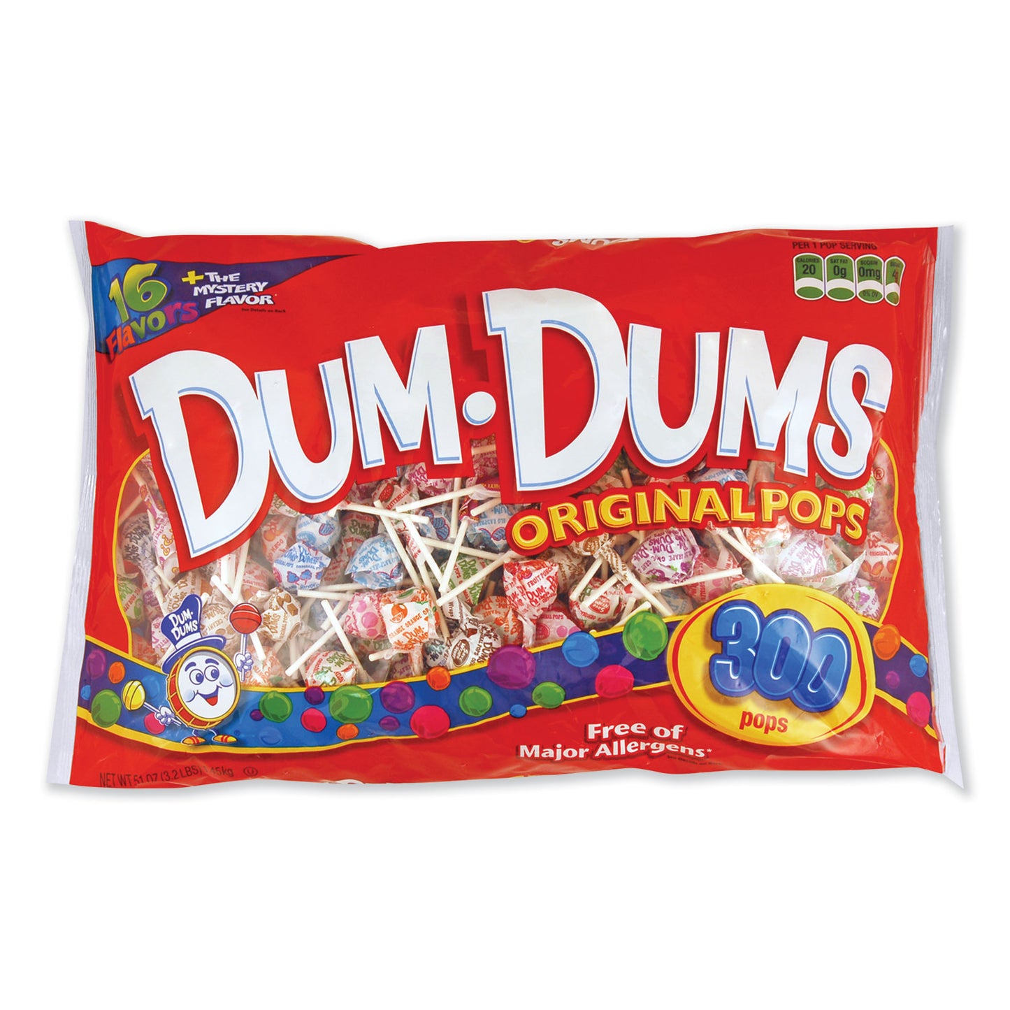 Spangler Dum-Dum-Pops, Assorted Flavors, Individually Wrapped, 300/Pack (60)