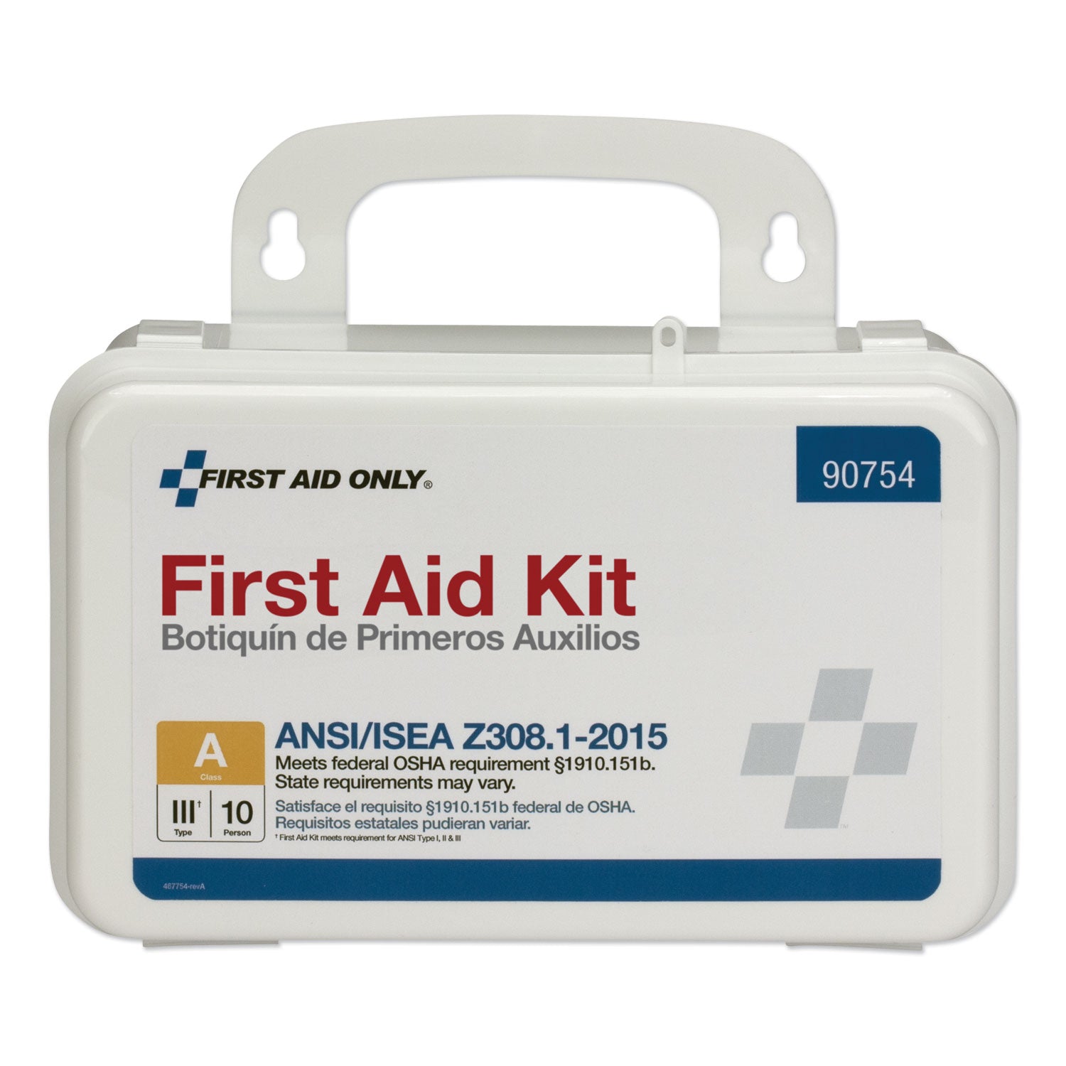 First Aid Only ANSI Class A 10 Person First Aid Kit, 71 Pieces, Plastic Case (90754)