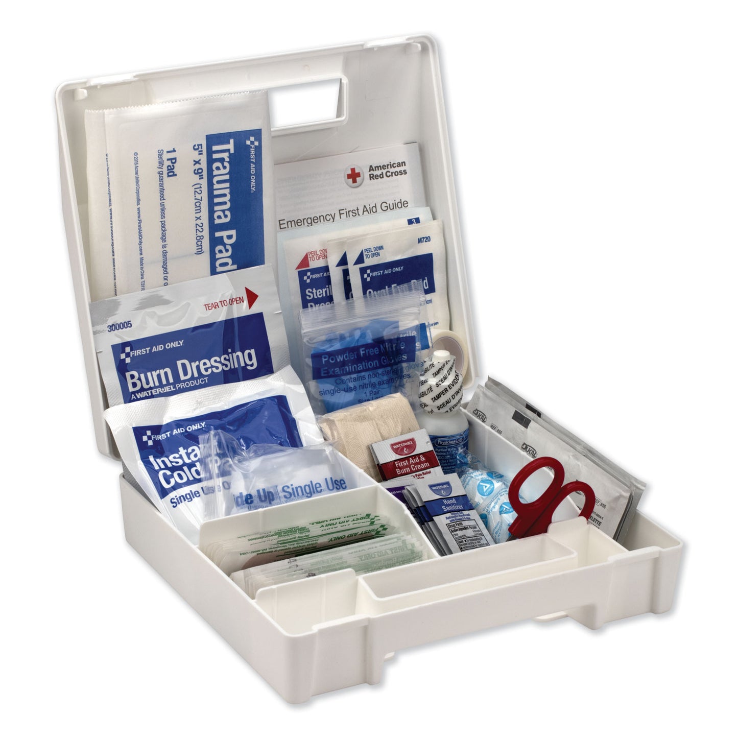 First Aid Only ANSI 2015 Compliant Class A Type I and II First Aid Kit for 25 People, 89 Pieces, Plastic Case (90588)