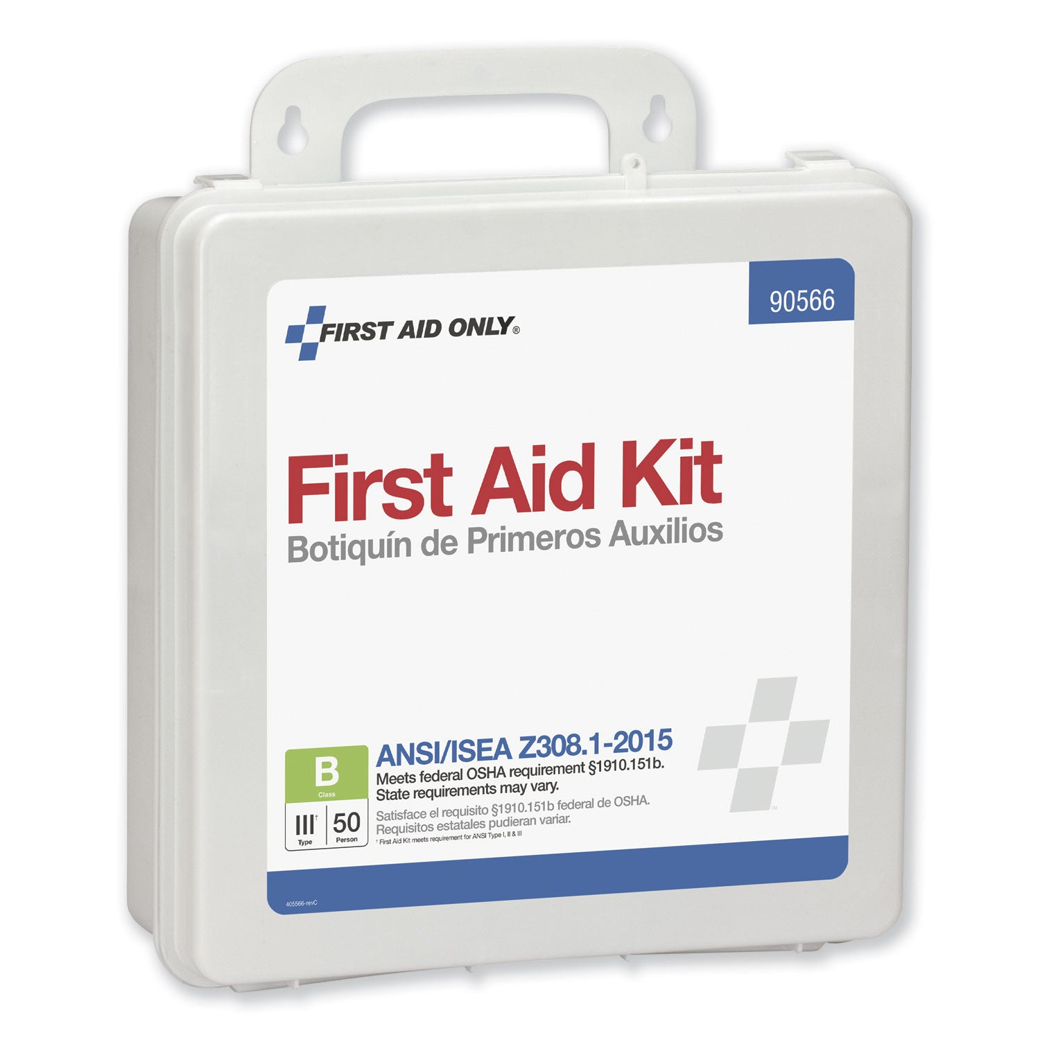 First Aid Only Bulk ANSI 2015 Compliant Class B Type III First Aid Kit for 50 People, 199 Pieces, Plastic Case (90566)