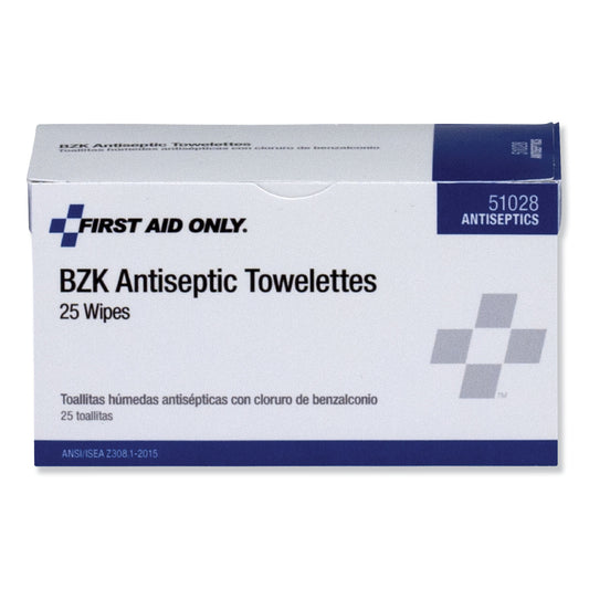 PhysiciansCare First Aid Antiseptic Towelettes, 25/Box (51028)