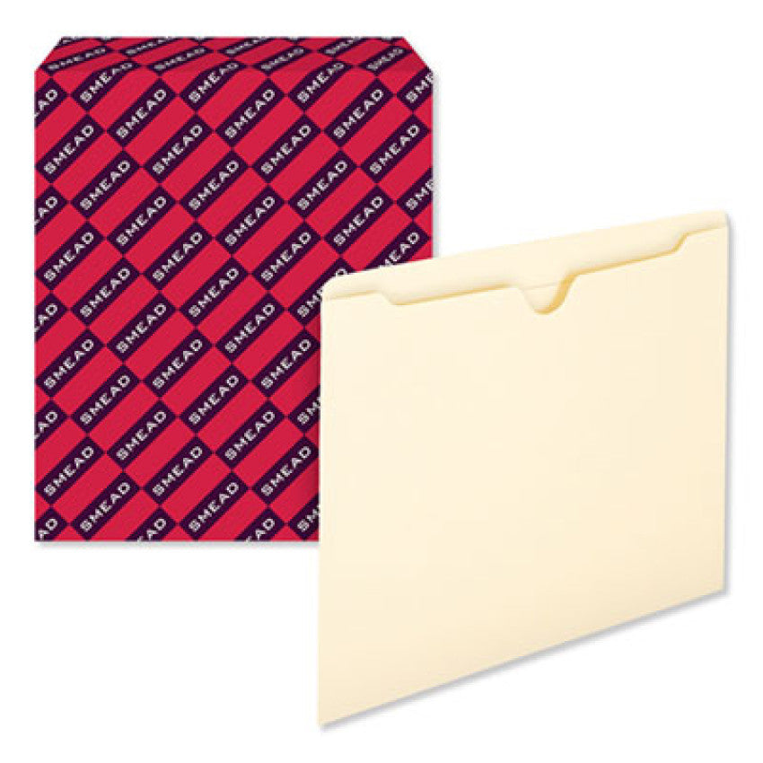 Manila File Jackets, 2-Ply Straight Tab, Letter Size, Manila, 100/Box