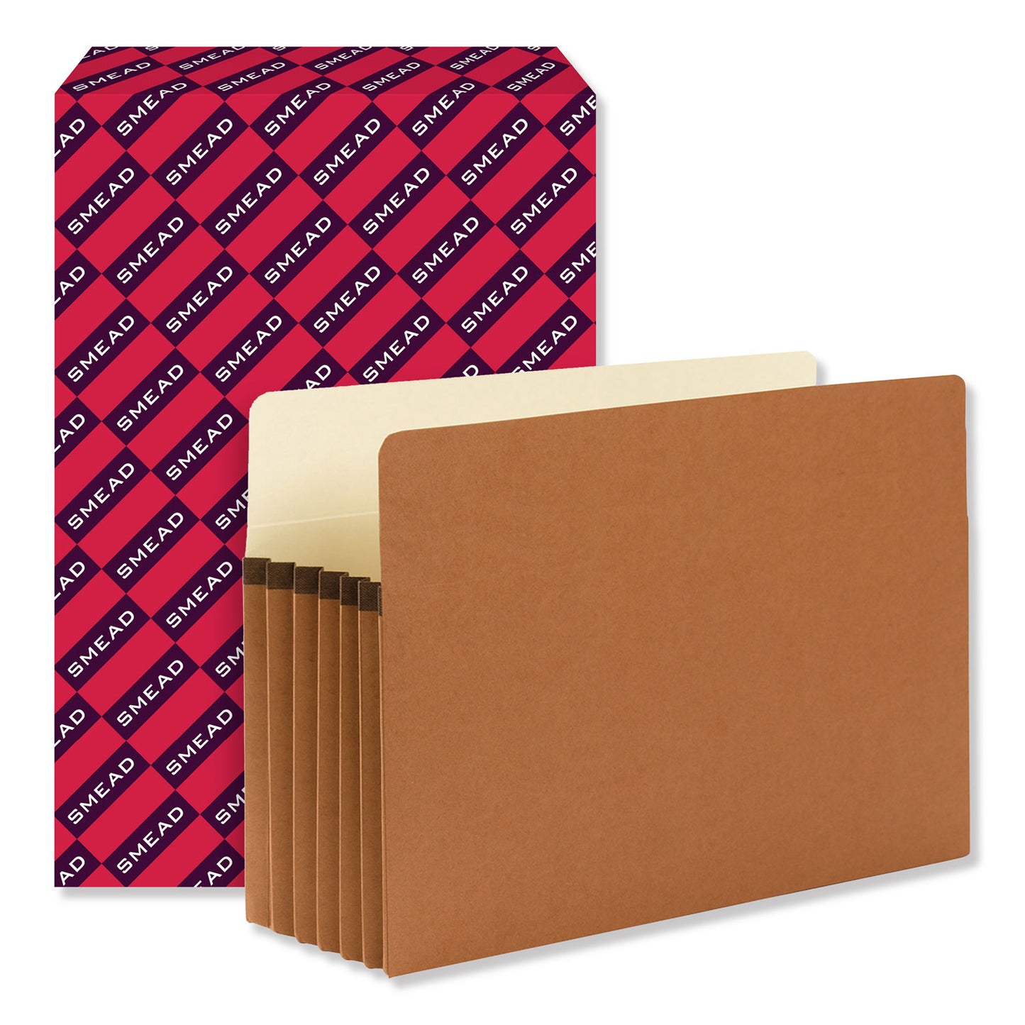 Smead Redrope Drop Front File Pockets, 5.25" Expansion, Legal Size, Redrope, 50/Box (74810)