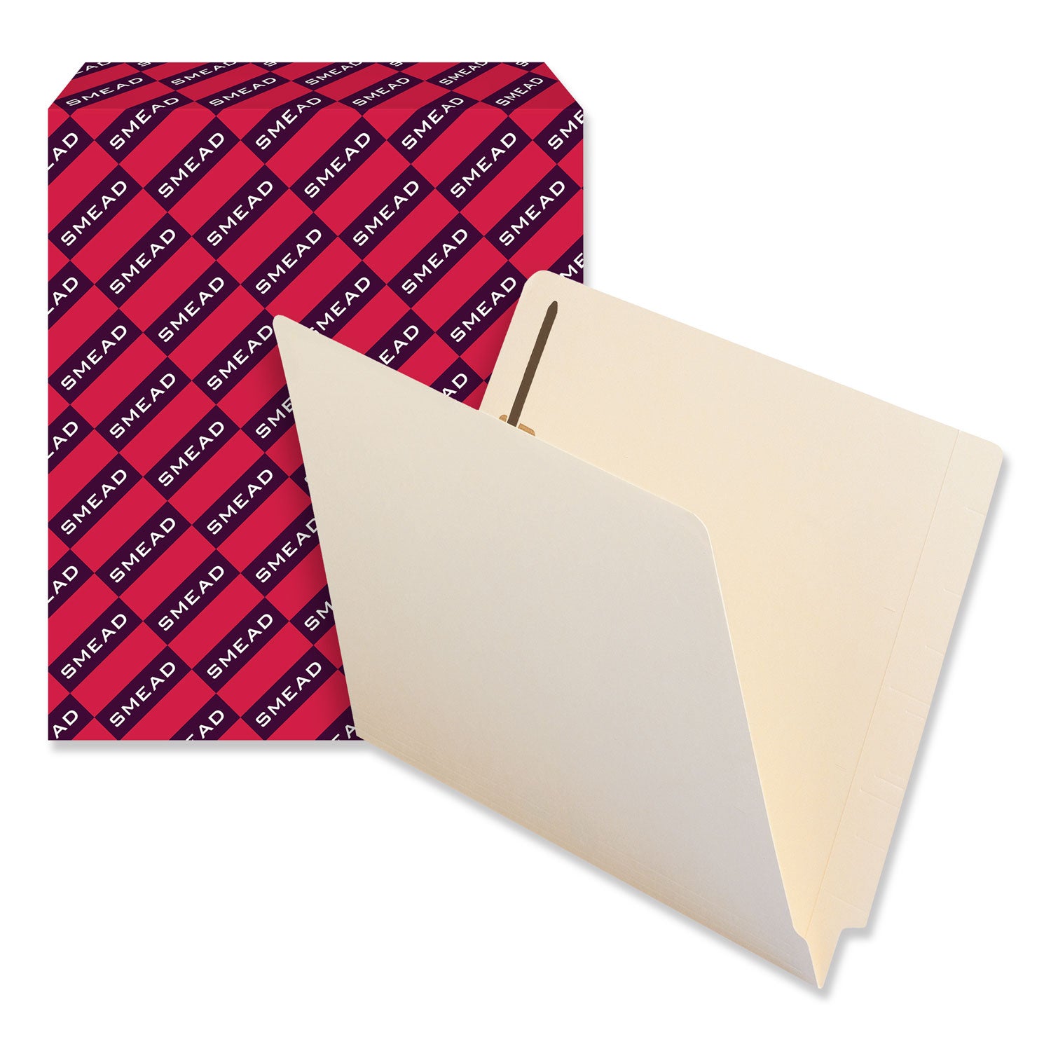 Smead Recycled Manila End Tab Fastener Folders, 0.75" Expansion, 2 Fasteners, Letter Size, Manila Exterior, 50/Box (34160)