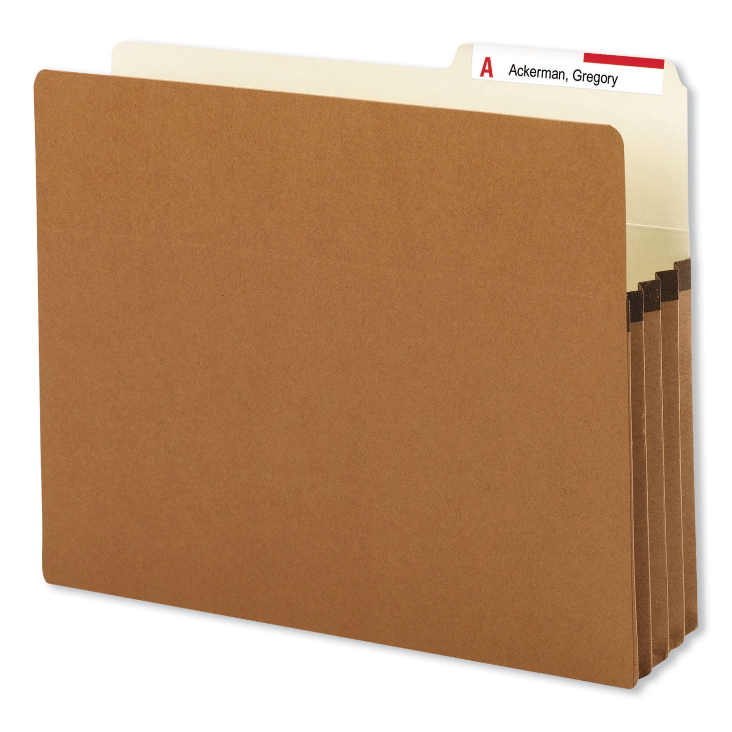 Smead Redrope Drop Front File Pockets with 2/5-Cut Guide Height Tabs, 3.5" Expansion, Letter Size, Redrope, 25/Box (73088)