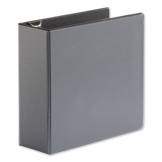 Universal Deluxe Easy-to-Open D-Ring View Binder, 3 Rings, 4" Capacity, 11 x 8.5, Black (30753)