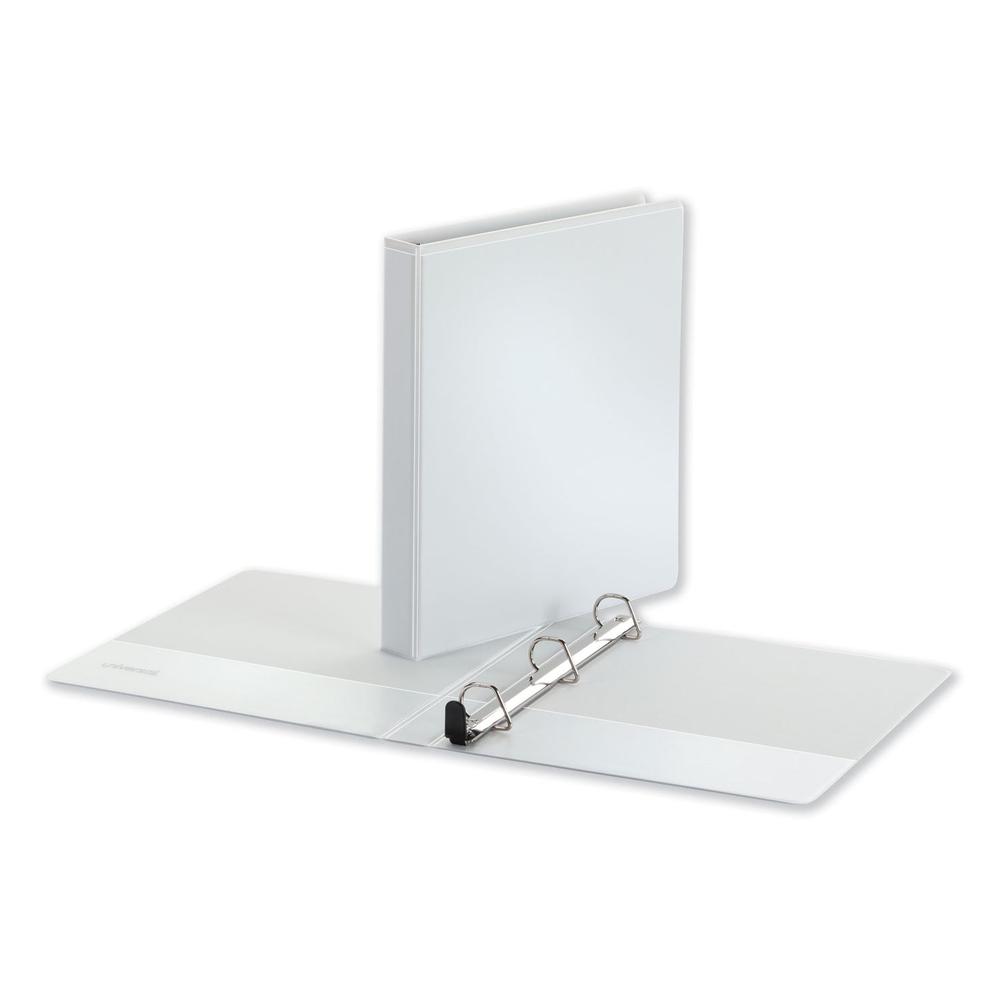 Universal Deluxe Easy-to-Open D-Ring View Binder, 3 Rings, 1" Capacity, 11 x 8.5, White (30712)