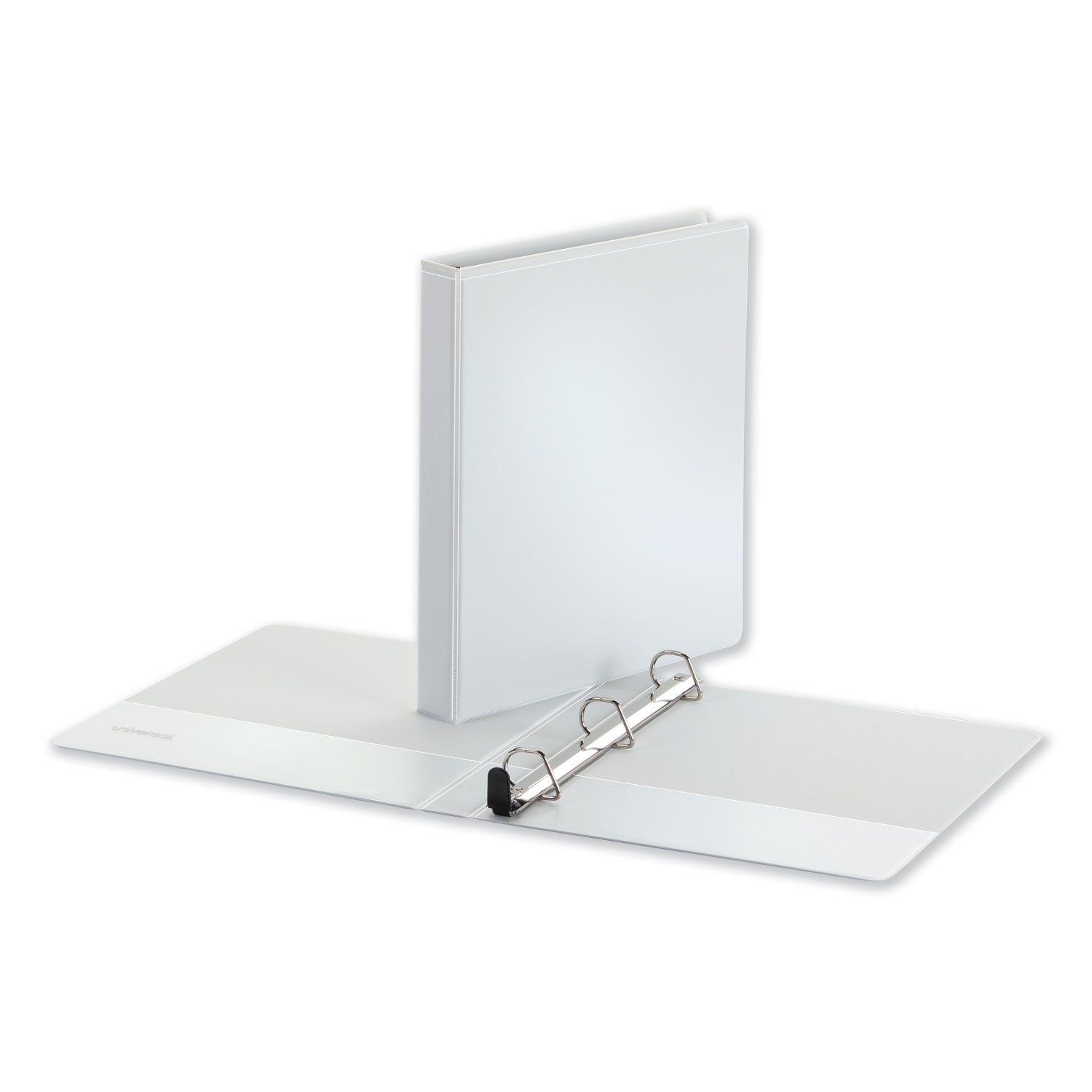 Universal Deluxe Easy-to-Open D-Ring View Binder, 3 Rings, 1" Capacity, 11 x 8.5, White (30712)
