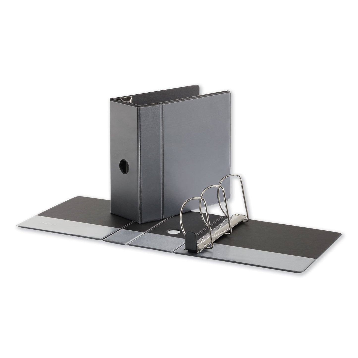 Universal Deluxe Easy-to-Open D-Ring View Binder, 3 Rings, 5" Capacity, 11 x 8.5, Black (30755)