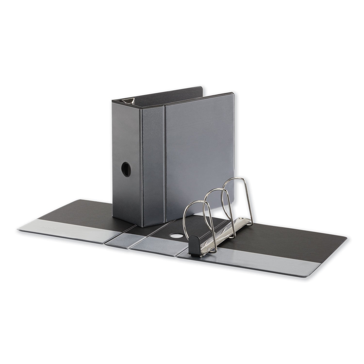 Universal Deluxe Easy-to-Open D-Ring View Binder, 3 Rings, 5" Capacity, 11 x 8.5, Black (30755)