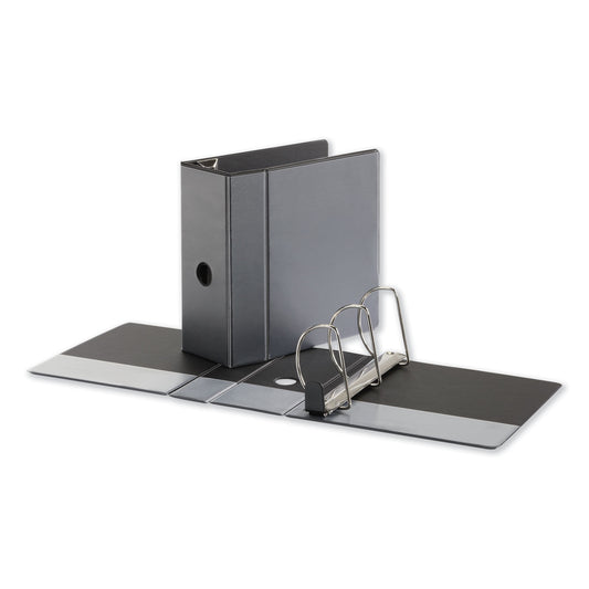 Universal Deluxe Easy-to-Open D-Ring View Binder, 3 Rings, 5" Capacity, 11 x 8.5, Black (30755)