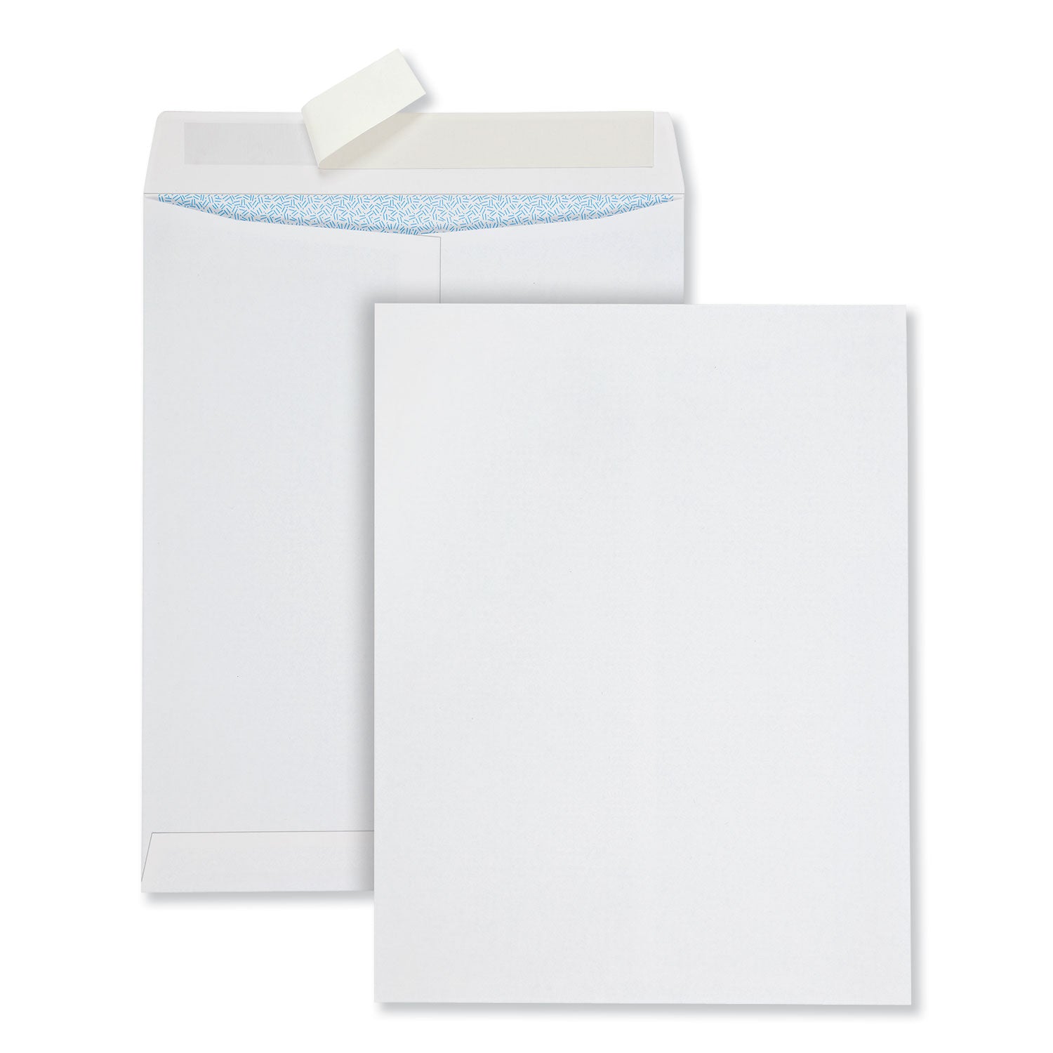 Quality Park Redi-Strip Security Tinted Envelope, #13 1/2, Square Flap, Redi-Strip Adhesive Closure, 10 x 13, White, 100/Box (44929)