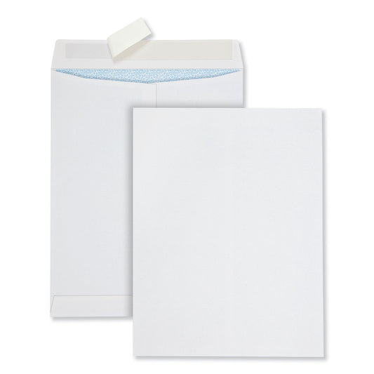 Quality Park Redi-Strip Security Tinted Envelope, #13 1/2, Square Flap, Redi-Strip Adhesive Closure, 10 x 13, White, 100/Box (44929)