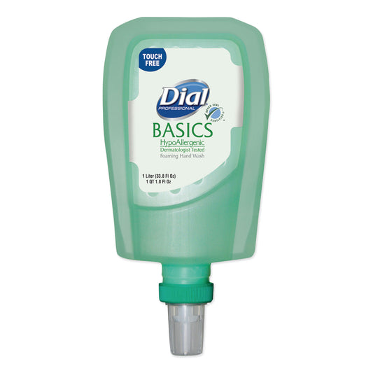 Dial Basics Hypoallergenic Foaming Hand Wash Refill for FIT Touch Free Dispenser, Honeysuckle Scent, 1 L (16722EA)