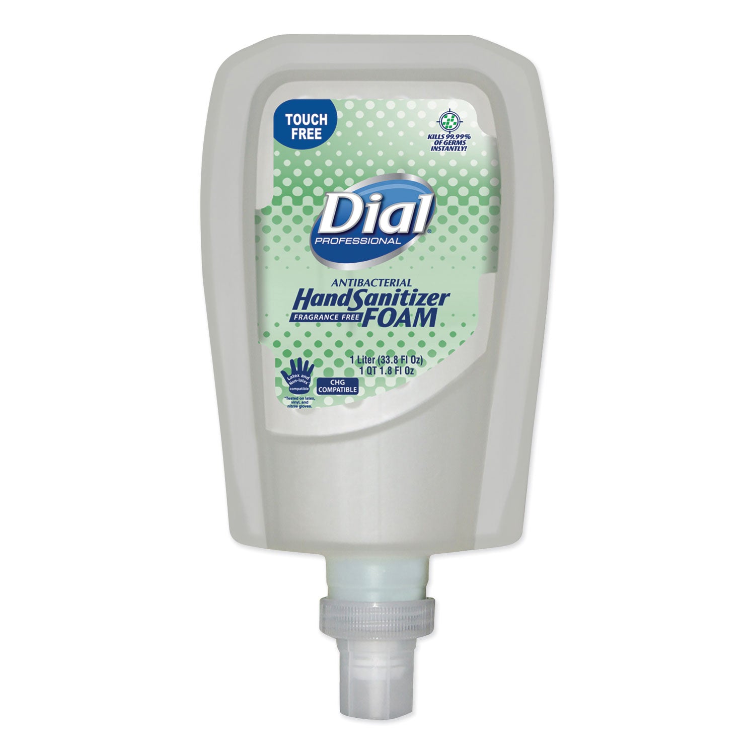 Dial Antibacterial Foaming Hand Sanitizer Refill for FIT Touch Free Dispenser, 1 L Bottle, Fragrance-Free (16694EA)