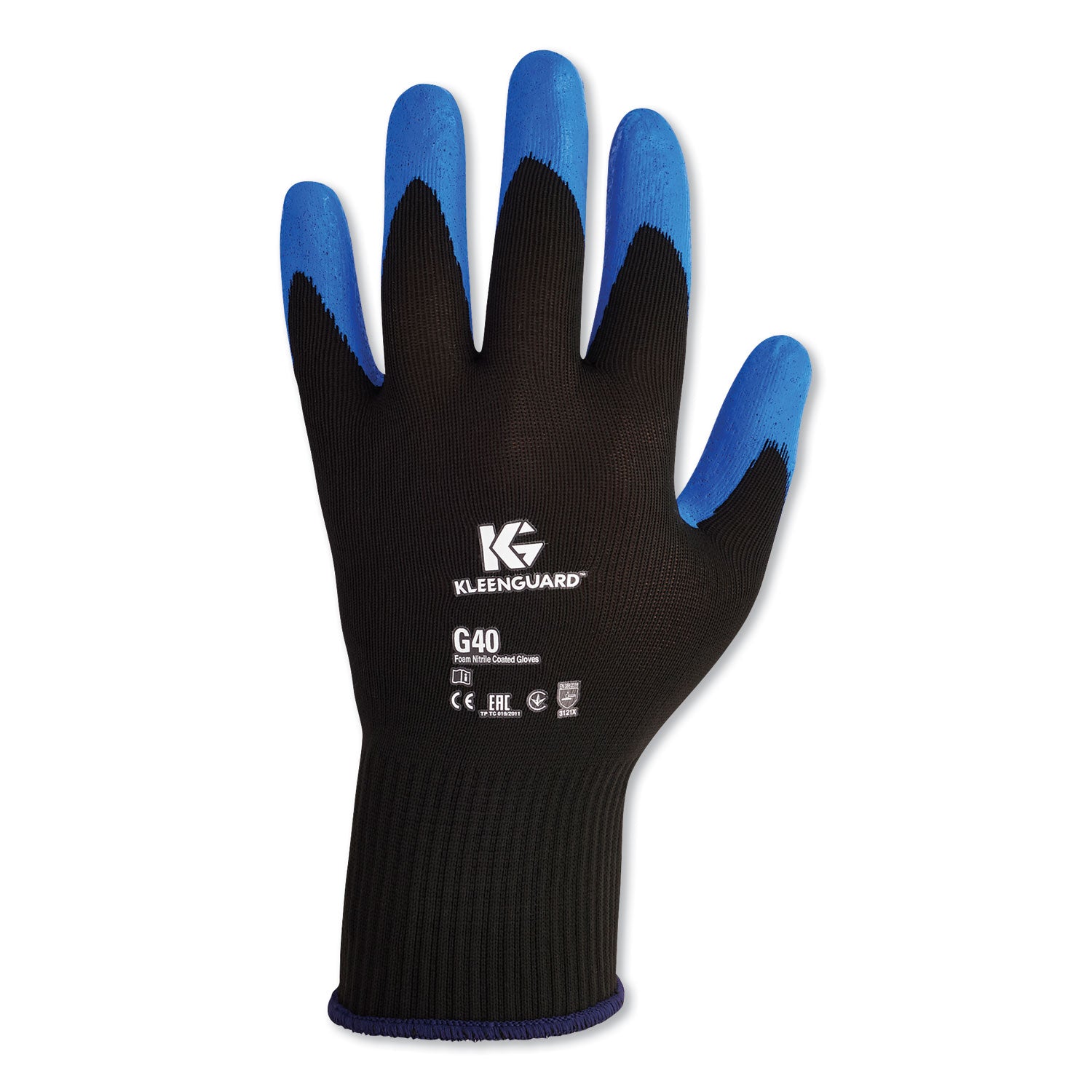 KleenGuard G40 Foam Nitrile Coated Gloves, 250 mm Length, X-Large/Size 10, Blue, 12 Pairs (40228)