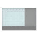 U Brands 3N1 Magnetic Glass Dry Erase Combo Board, 23 x 17, Month View, Gray/White Surface, White Aluminum Frame (3196U0001)