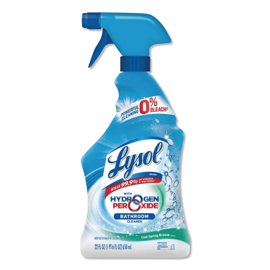 LYSOL Brand Bathroom Cleaner with Hydrogen Peroxide, Cool Spring Breeze, 22 oz Trigger Spray Bottle (85668)