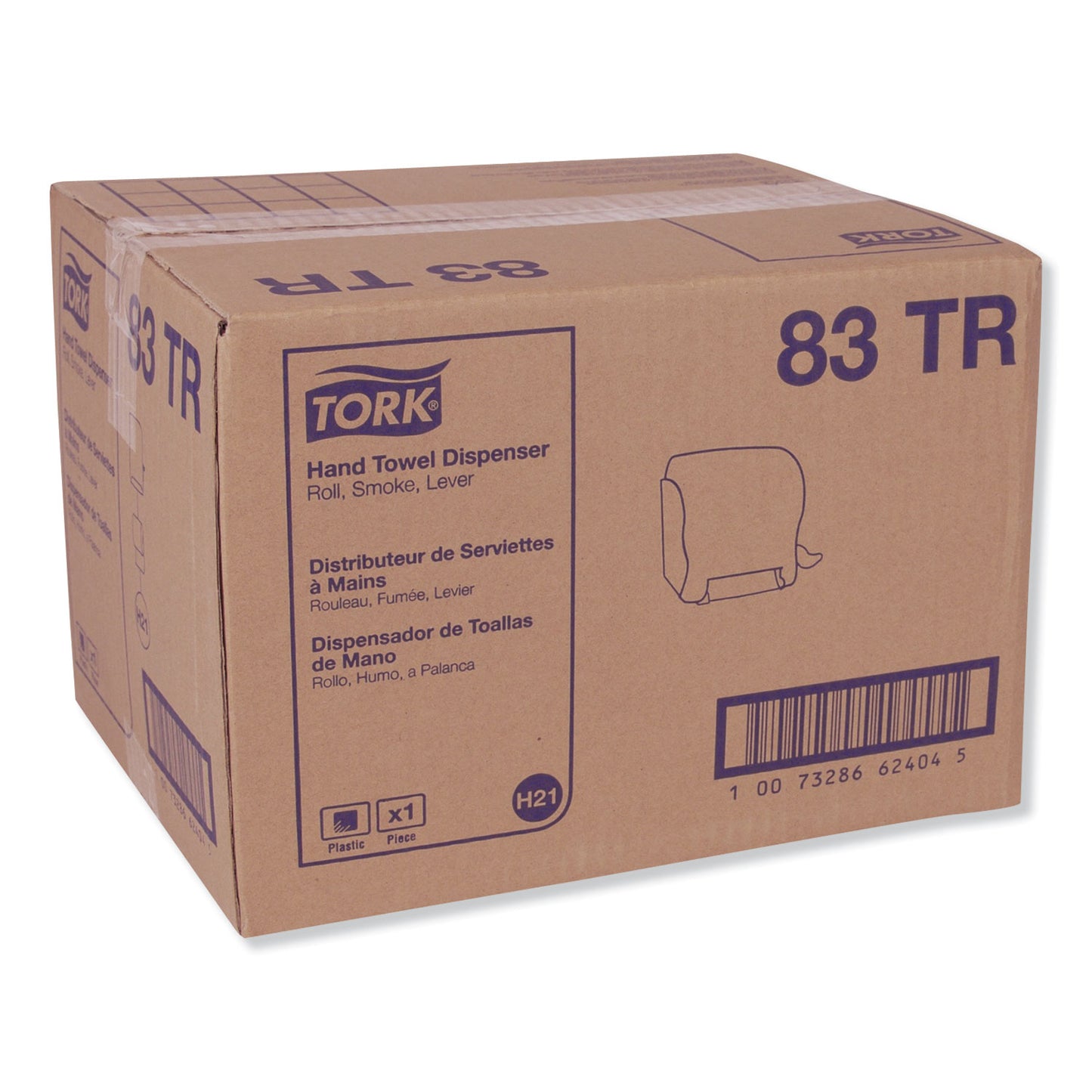 Tork Compact Hand Towel Roll Dispenser, 12.49 x 8.6 x 12.82, Smoke (83TR)