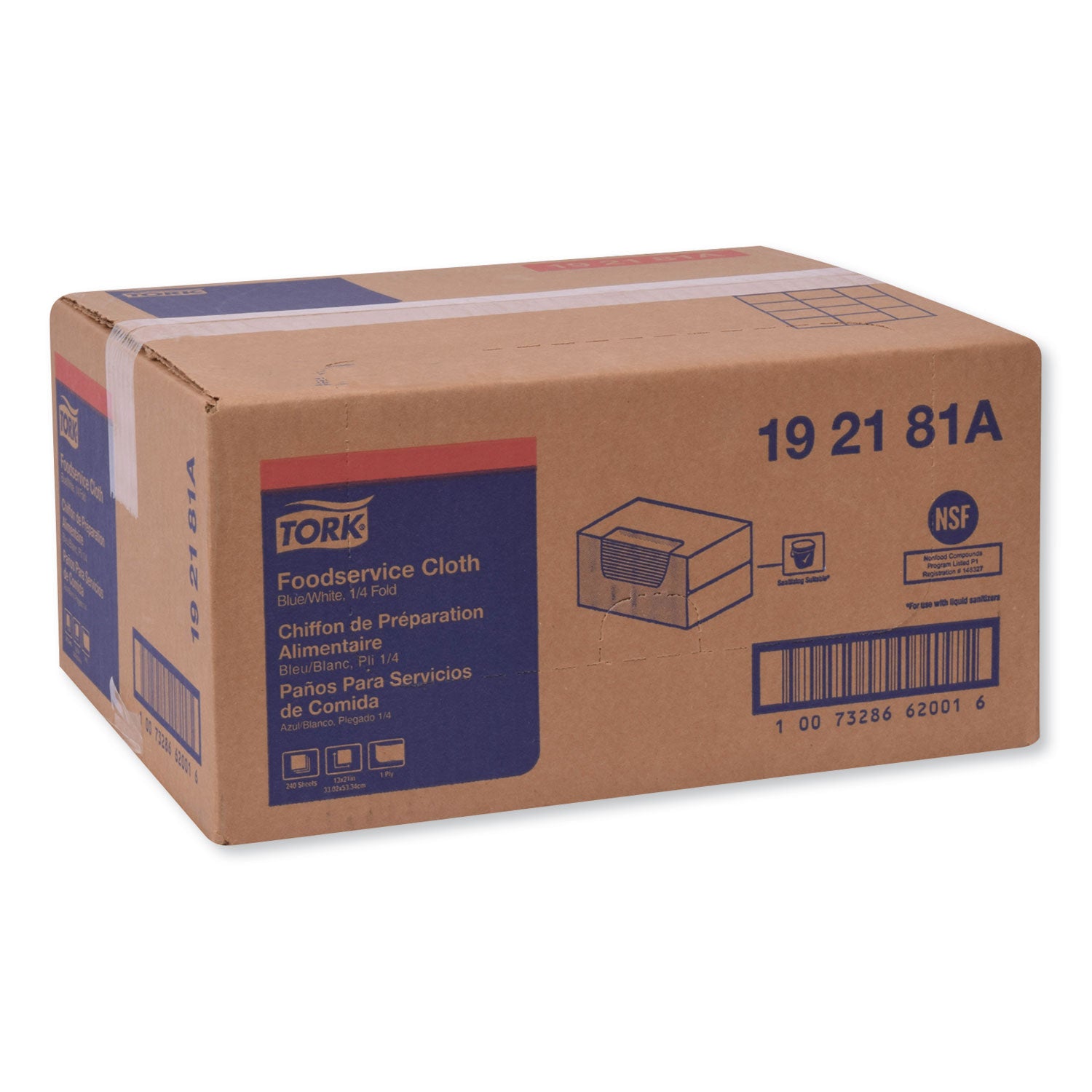 Tork Foodservice Cloth, 13 x 21, Blue, 240/Carton (192181A)