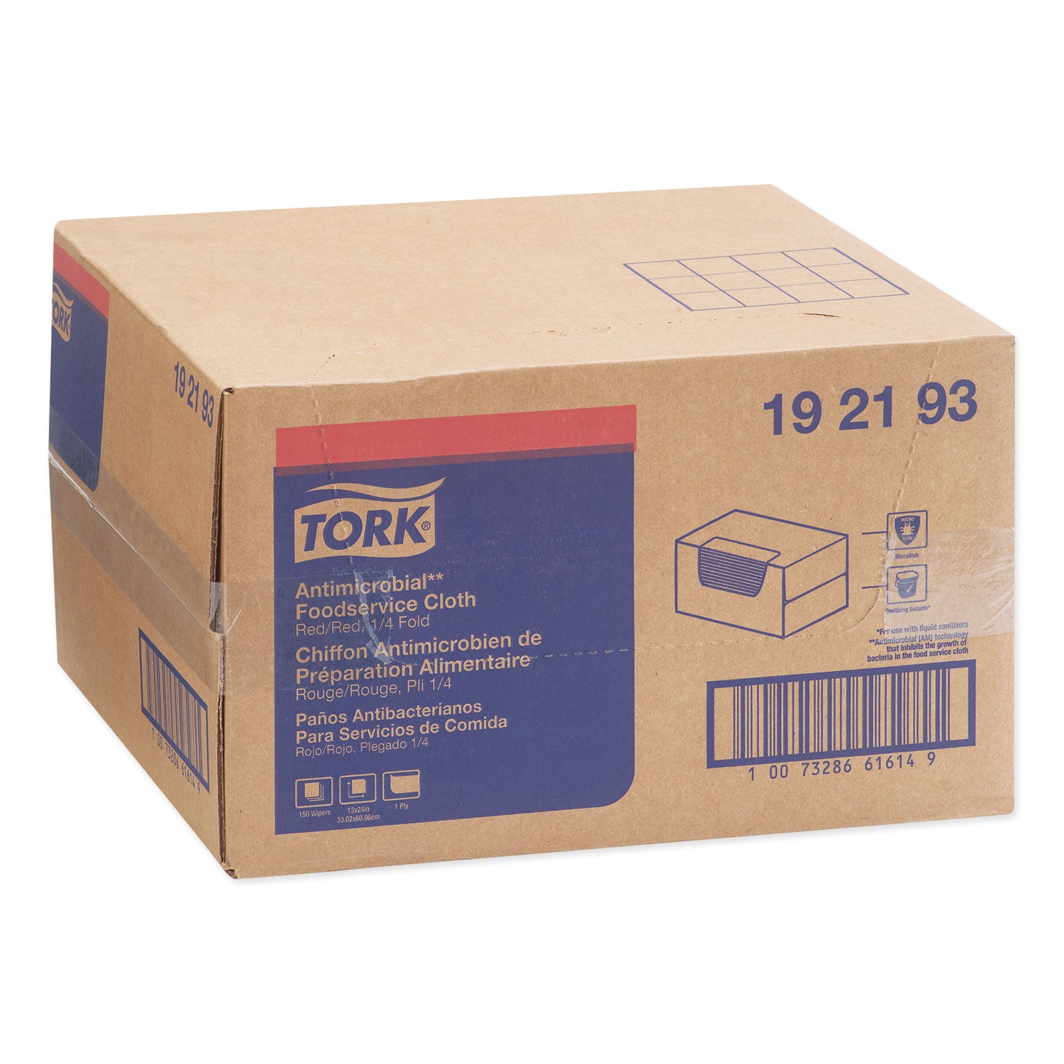 Tork Foodservice Cloth, 13 x 24, Red, 150/Carton (192193)